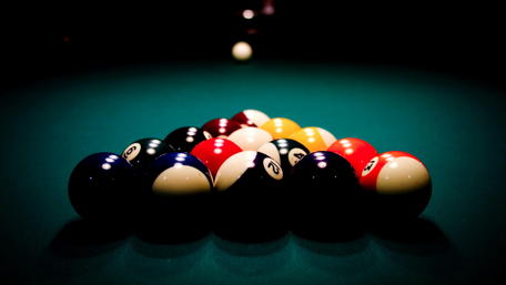 Pool Balls Ready for Action in 4K Resolution wallpaper