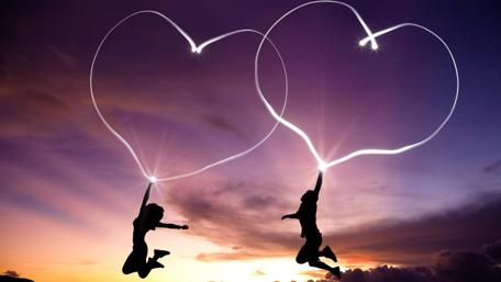 Hearts in the Sky Together Forever wallpaper