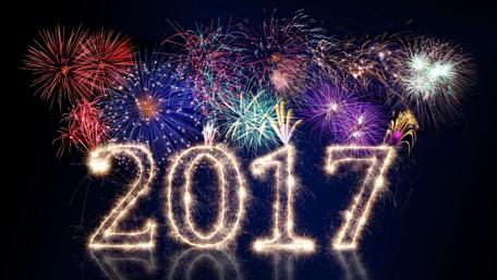 Vibrant Fireworks Welcoming the New Year 2017 wallpaper