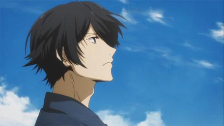 Thoughtful Gaze Under a Clear Blue Sky wallpaper