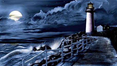 Moonlit Guardian of the Sea wallpaper