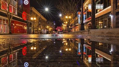 Neon Reflections of Seattle Nights wallpaper