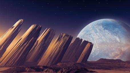 Towering Structures on a Distant Planet wallpaper