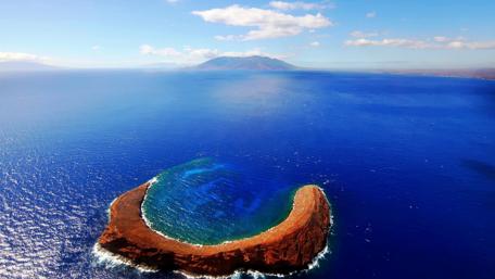 Island Oasis in the Endless Sea wallpaper