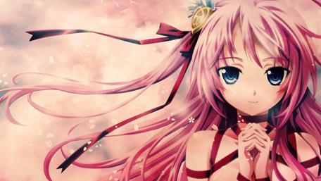 Dreamy Pink Serenity in Anime Art wallpaper