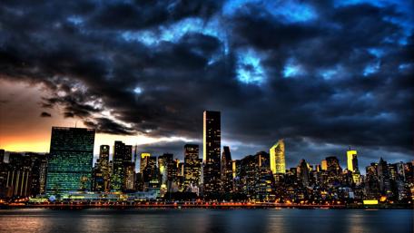 Twilight Illuminates the Cityscape wallpaper