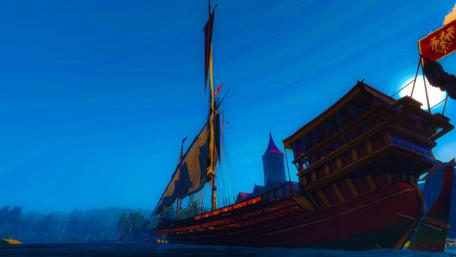 Majestic Fantasy Ship on the Water wallpaper