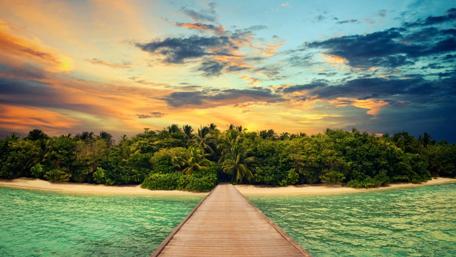 Tropical Escape at Sunset wallpaper