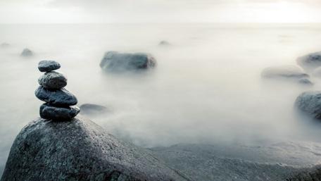 Calm Serenity of Balanced Stones in Nature wallpaper