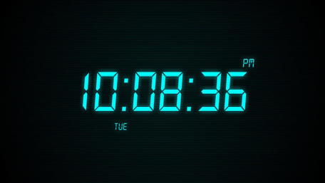 Digital Time Precision in Neon Blue wallpaper