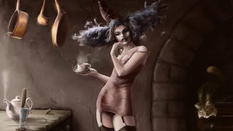 Mystical Tea Time with a Bewitching Twist wallpaper