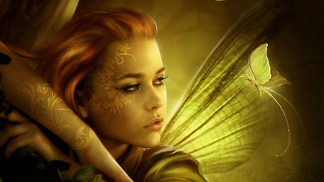 Mystical Encounter in Golden Hues wallpaper