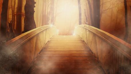 Enchanted Bridge in Dreamland Mist wallpaper