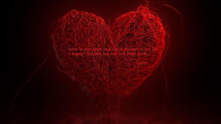 Red Heart Wisdom on a Dark Canvas wallpaper