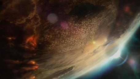 Mysterious Planetary View of Earth in Space wallpaper