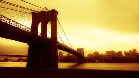 Golden Hour Over Brooklyn Bridge wallpaper