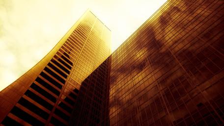 Golden Skyscrapers Reaching for the Sky wallpaper