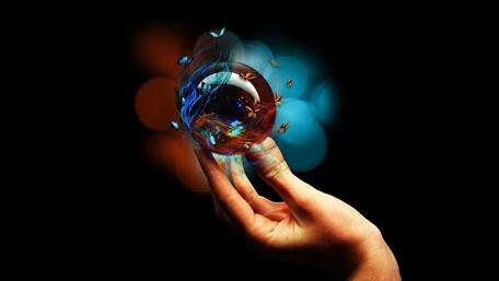 Enchanting Orb of Butterflies Magic wallpaper