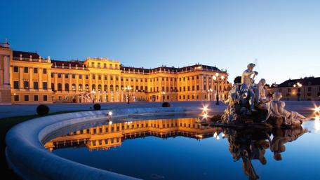 Elegant Reflections of History in Vienna's Schönbrunn Palace wallpaper