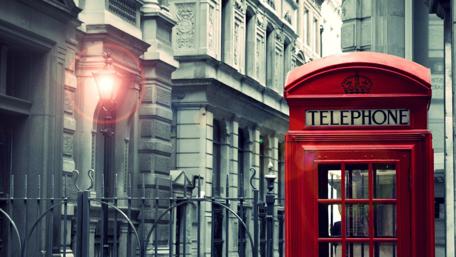 Timeless London Charm in Red and Stone wallpaper