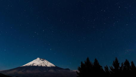 Mountain Silhouette Under Starlit Sky wallpaper