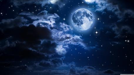 Moonlit Night Sky in 4K wallpaper