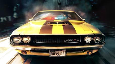Classic Muscle Car in Action wallpaper
