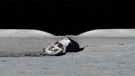 Moonlit Face on the Lunar Surface wallpaper