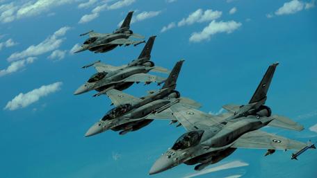 Jets in Formation Soar Through the Sky wallpaper