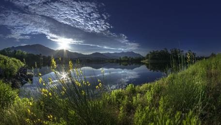 Sunrise Splendor by the French Lake wallpaper