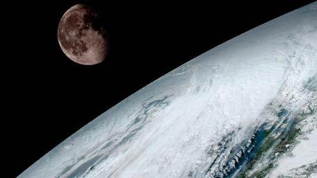 Celestial View of Earth and Moon wallpaper