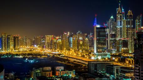 Vibrant Nighttime Cityscape in 4K wallpaper