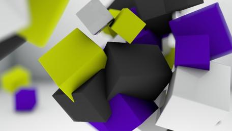Modern Abstract 3D Cubes in Vibrant Colors wallpaper