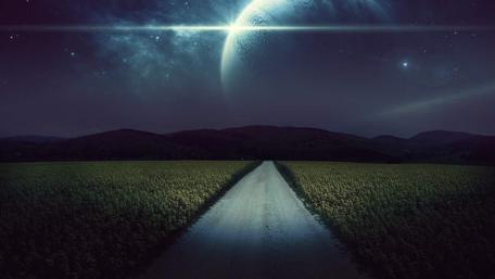 Starry Path to Otherworldly Realms wallpaper