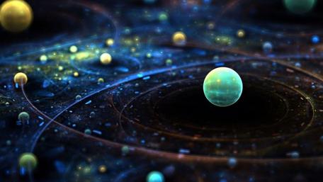 Cosmic Orbs in a Surreal Expanse wallpaper