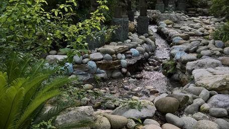 Tranquil Stream in Lush Countryside Environment wallpaper