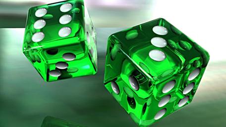 Green 3D dice wallpaper