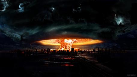 Mysterious Apocalypse in a Futuristic Cityscape wallpaper