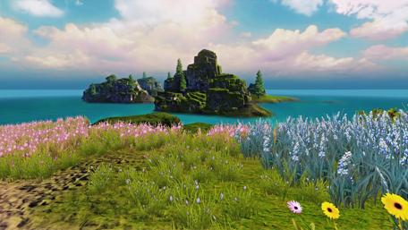 Islands of Enchantment Under a Dreamy Sky wallpaper