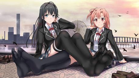 Anime Cityscape Companions wallpaper