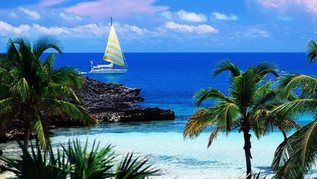 Tropical Paradise Sailing Adventure wallpaper