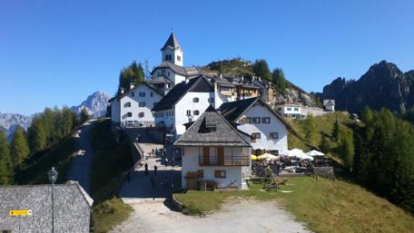Scenic Mountain Village with Church Viewpoint wallpaper