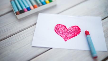 Heartfelt Crayon Love Sketch for Valentine's Day Art wallpaper