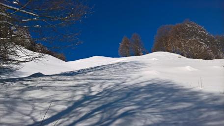 Serene Winter Landscape with Majestic Blue Sky wallpaper