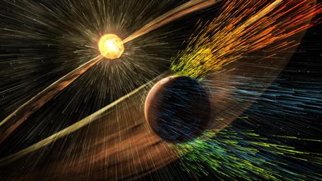Solar Wind Engulfs Mars wallpaper