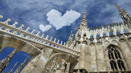 Heavenly Love Above Milan Cathedral wallpaper
