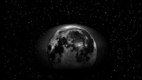Moonlit Majesty in a Starry Sky wallpaper