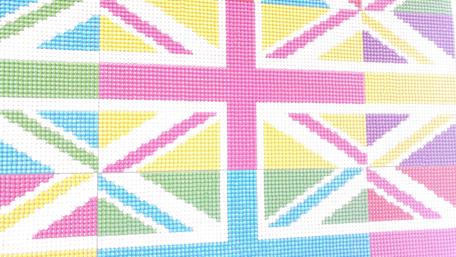 Vibrant Geometric Union Jack Design wallpaper