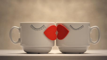 Valentine's Day Cup Romance wallpaper