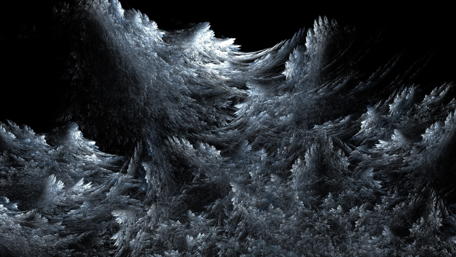 Ethereal Fractal Waves in Dark Serenity wallpaper